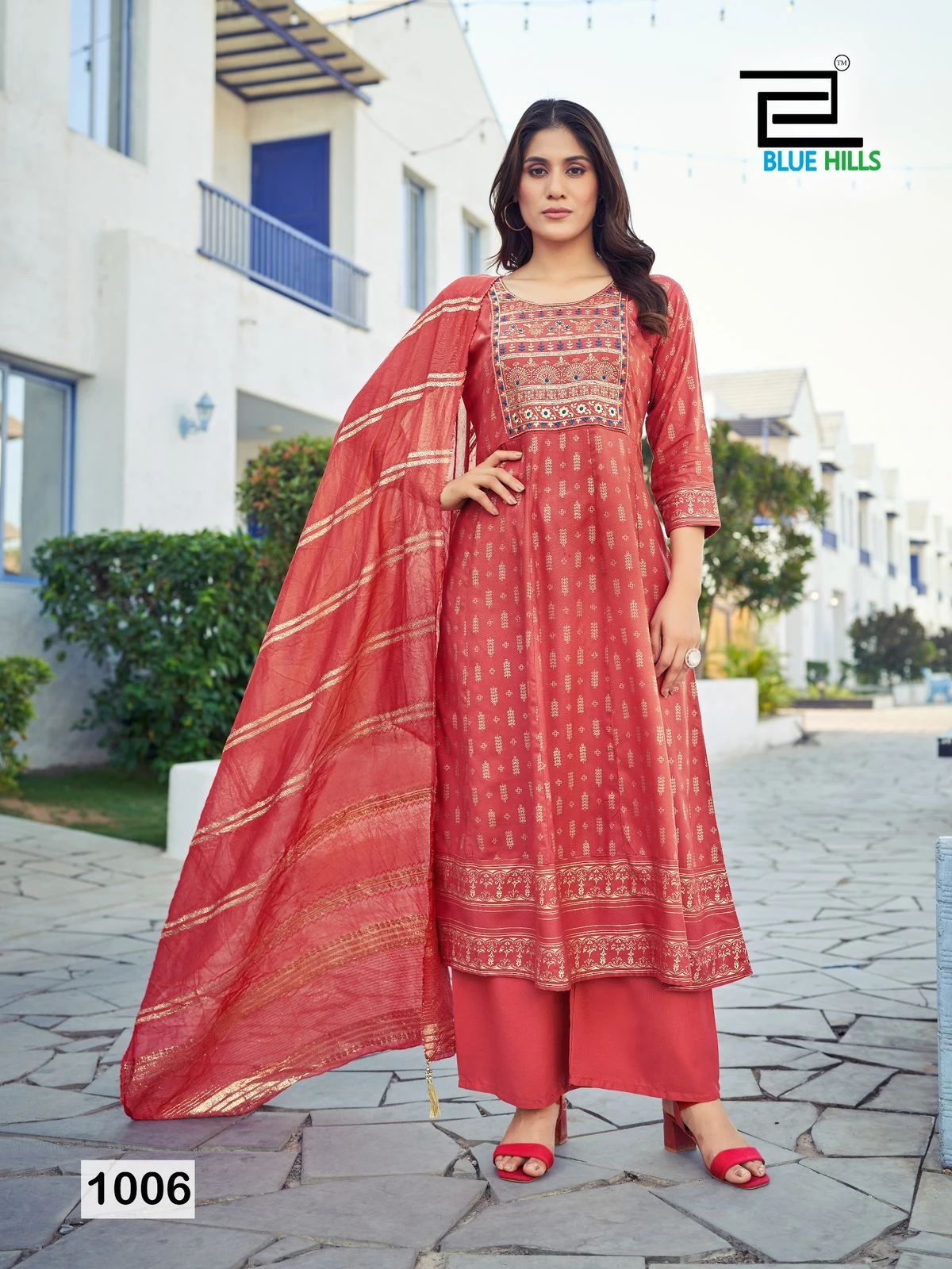 Blue Hills Muskan Rayon 14Kg Wholesale Readymade Salwar Suit Catalog — Wholesale Salwar Suits, Blue Hills wholesale from Surat - Gallery Image 7
